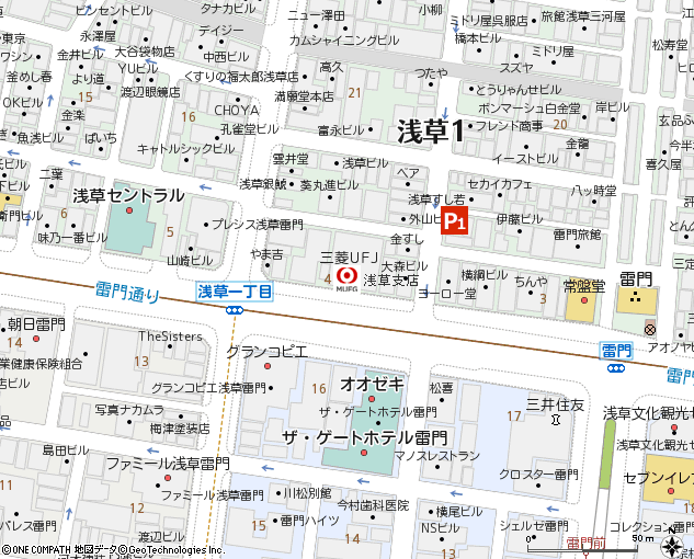 浅草支店付近の地図